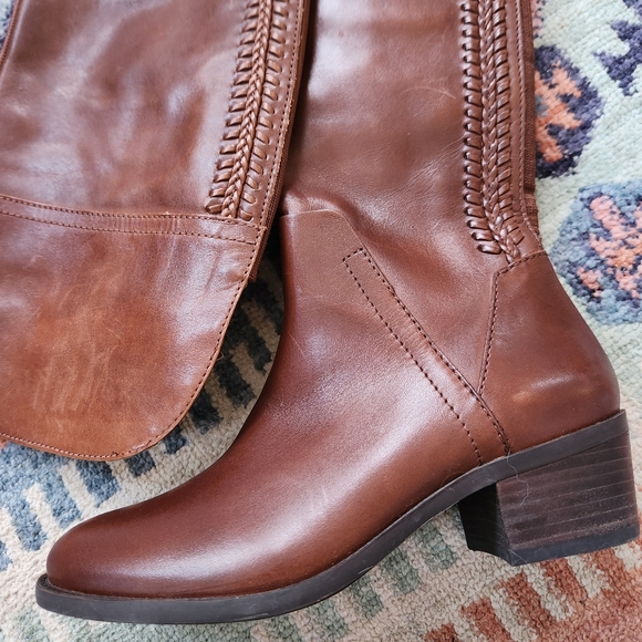 Vince Camuto Bendra Brown Leather Over-the-Knee Split Shaft Boots - Size… - Picture 4 of 15